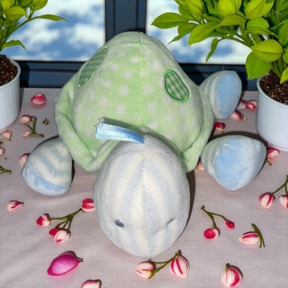 Baby Gund Plush Turtle Teller Stripes Dots Stuffed Animal Nursery Shower Gift - Picture 12 of 12